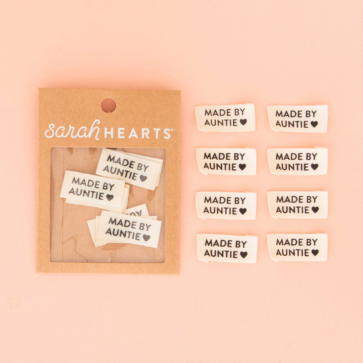 Made By Auntie Organic Cotton Sewing and Quilting Labels by Sarah Hearts