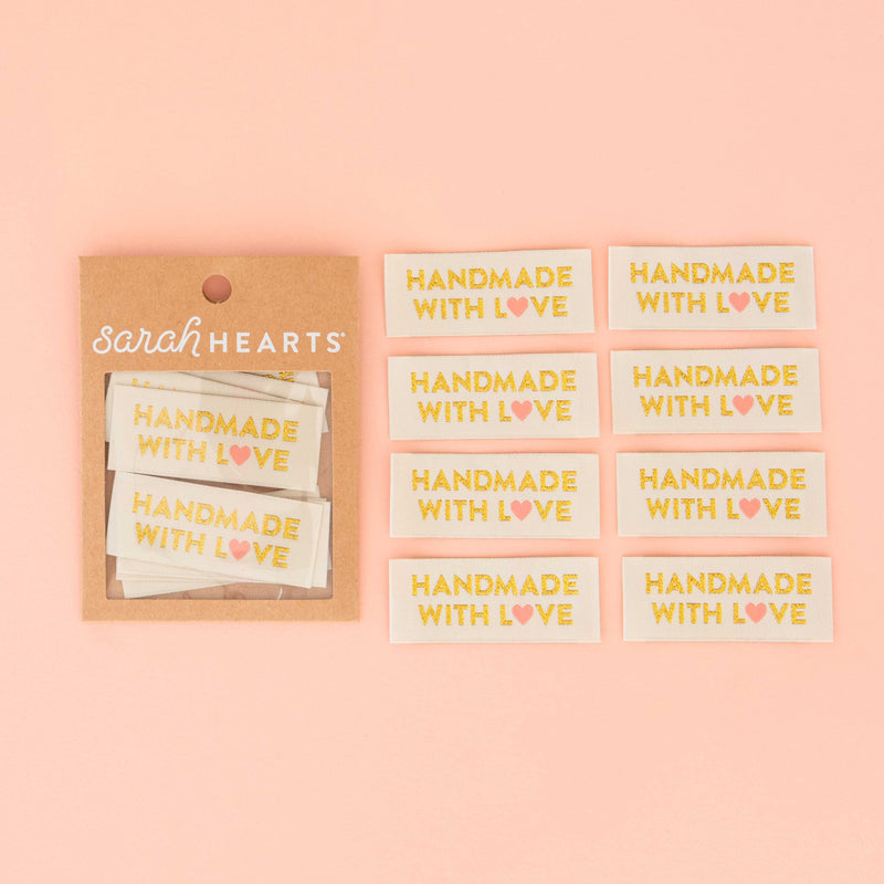 Handmade with Love - Gold Sewing Woven Labels by Sarah Hearts