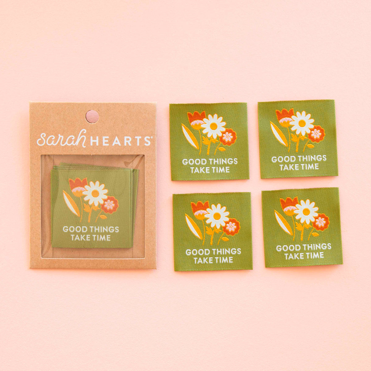 Good Things Take Time Woven Sewing and Quilting Labels by Sarah Hearts