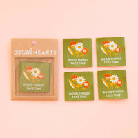 Good Things Take Time Woven Sewing and Quilting Labels by Sarah Hearts