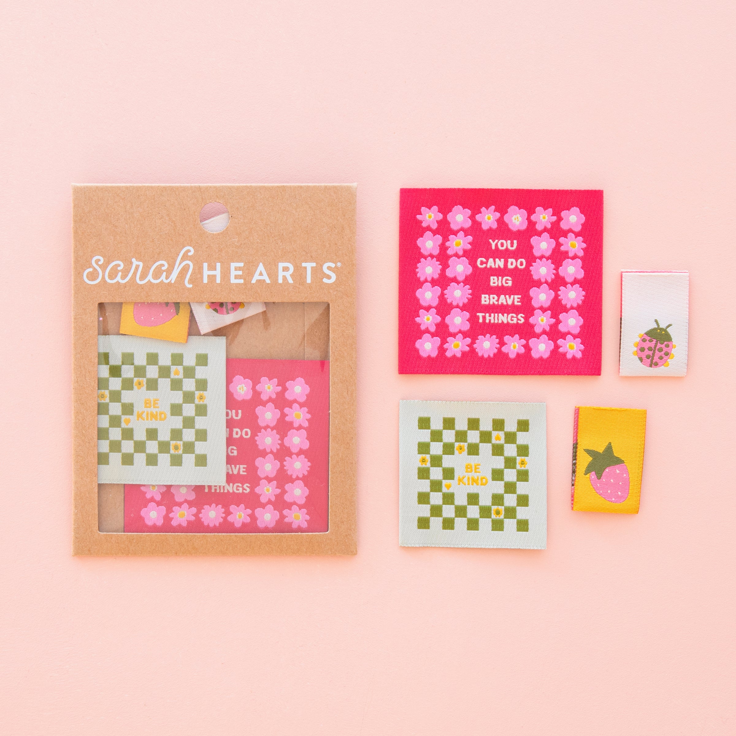 Joyful June Multipack Woven Sewing Quilting Knitting Labels by Sarah Hearts
