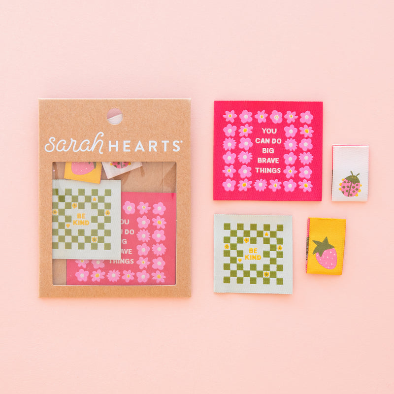 Joyful June Multipack Woven Sewing Quilting Knitting Labels by Sarah Hearts