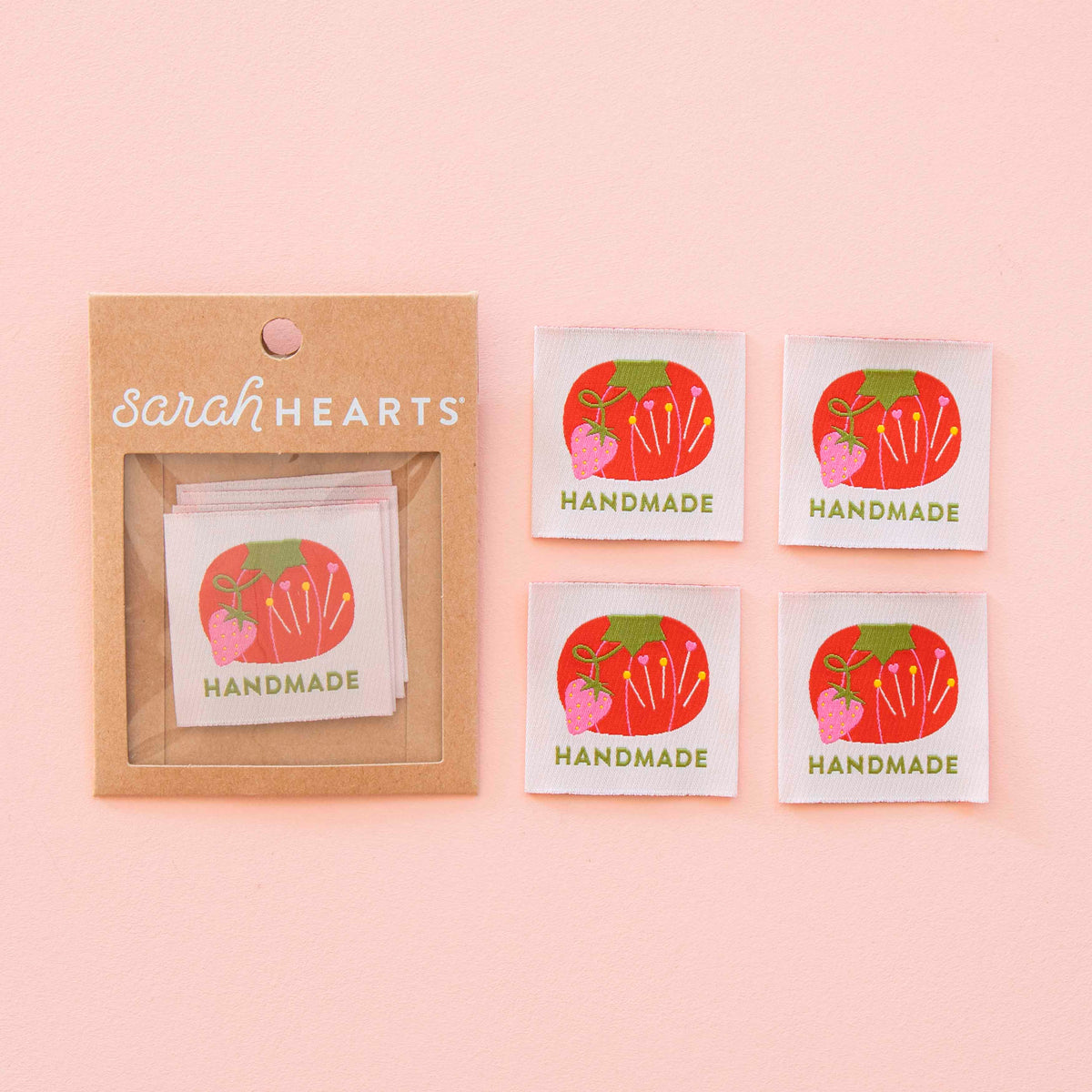 Tomato Pin Cushion Handmade Large Sewing Labels by Sarah Hearts