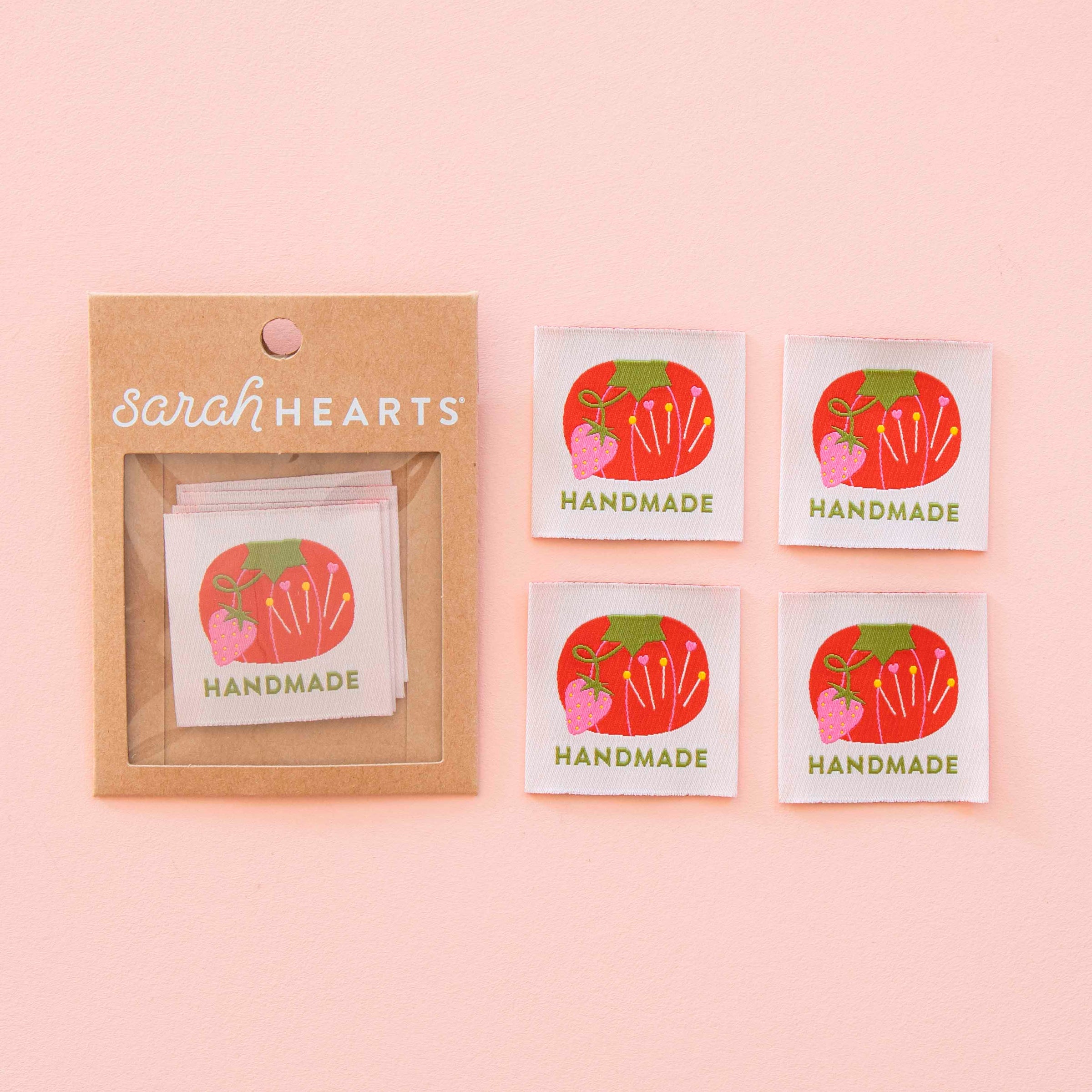 Tomato Pin Cushion Handmade Large Sewing Labels by Sarah Hearts