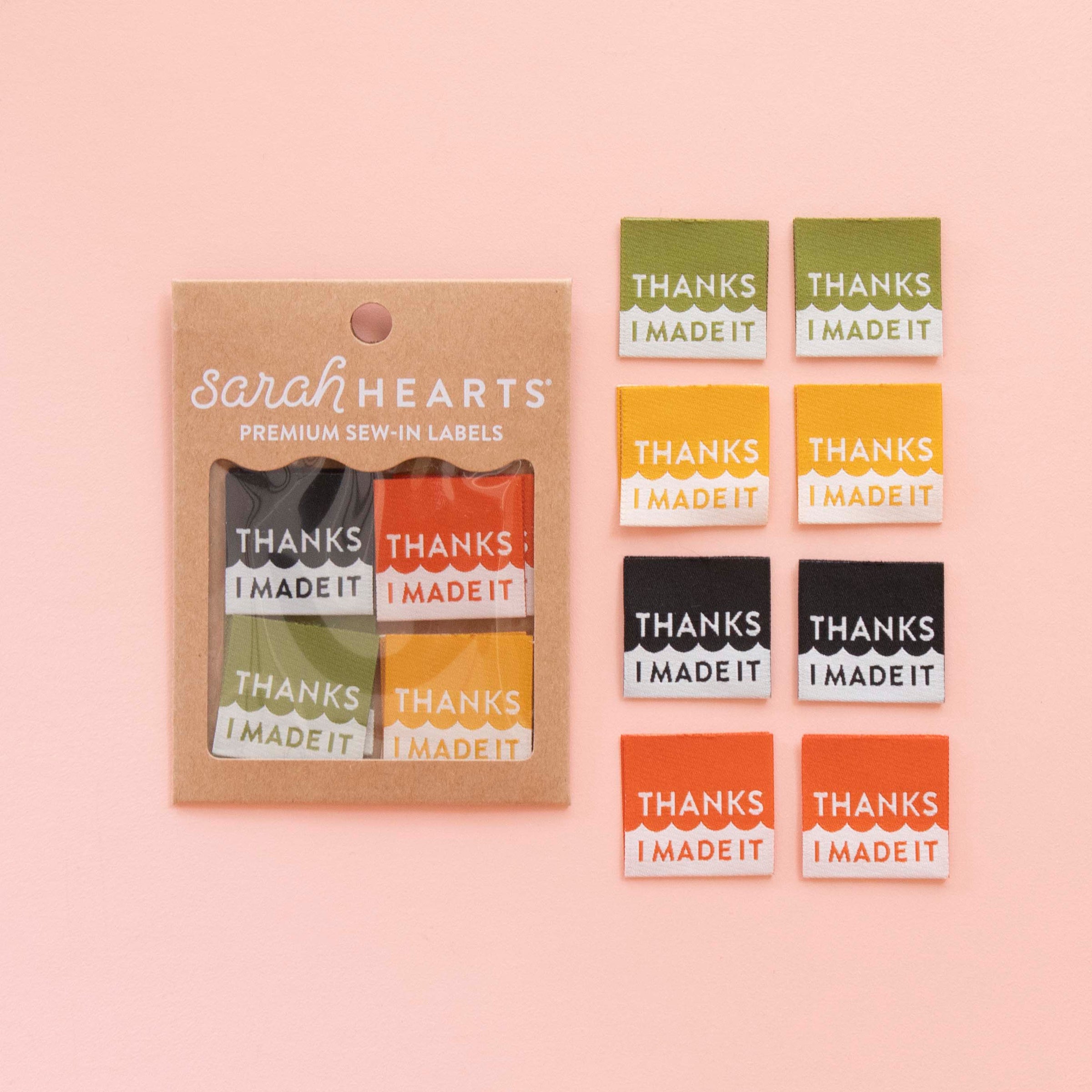 Thanks I Made It Multipack Woven Sewing Labels by Sarah Hearts
