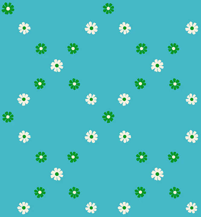 1 YARD Best Day Ever // Diamond Flowers - Dark Turquoise // Melody Miller