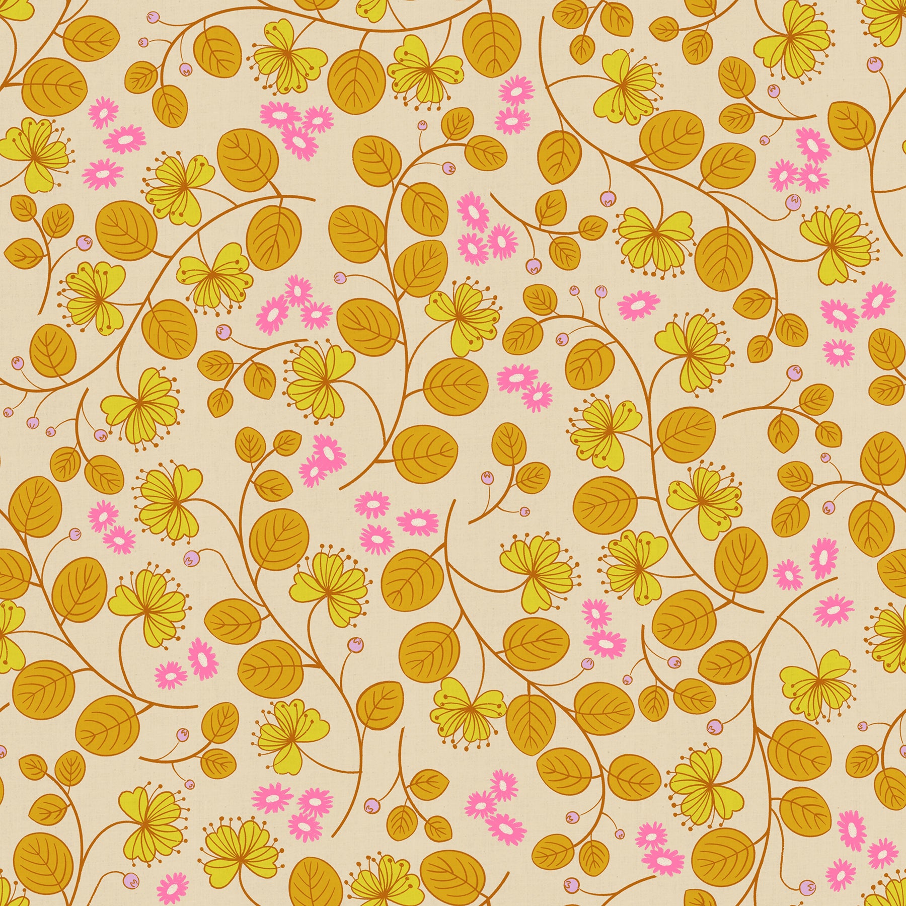 PRE-ORDER LoFi Linens  // Caper Floral - Parchment // Rashida Coleman-Hale