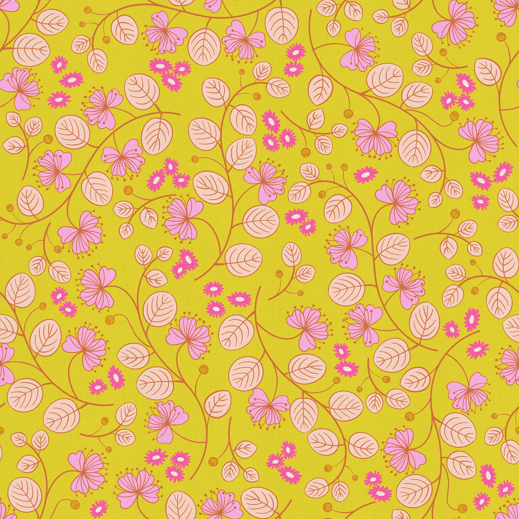 PRE-ORDER LoFi Linens  // Caper Floral - Citron // Rashida Coleman-Hale