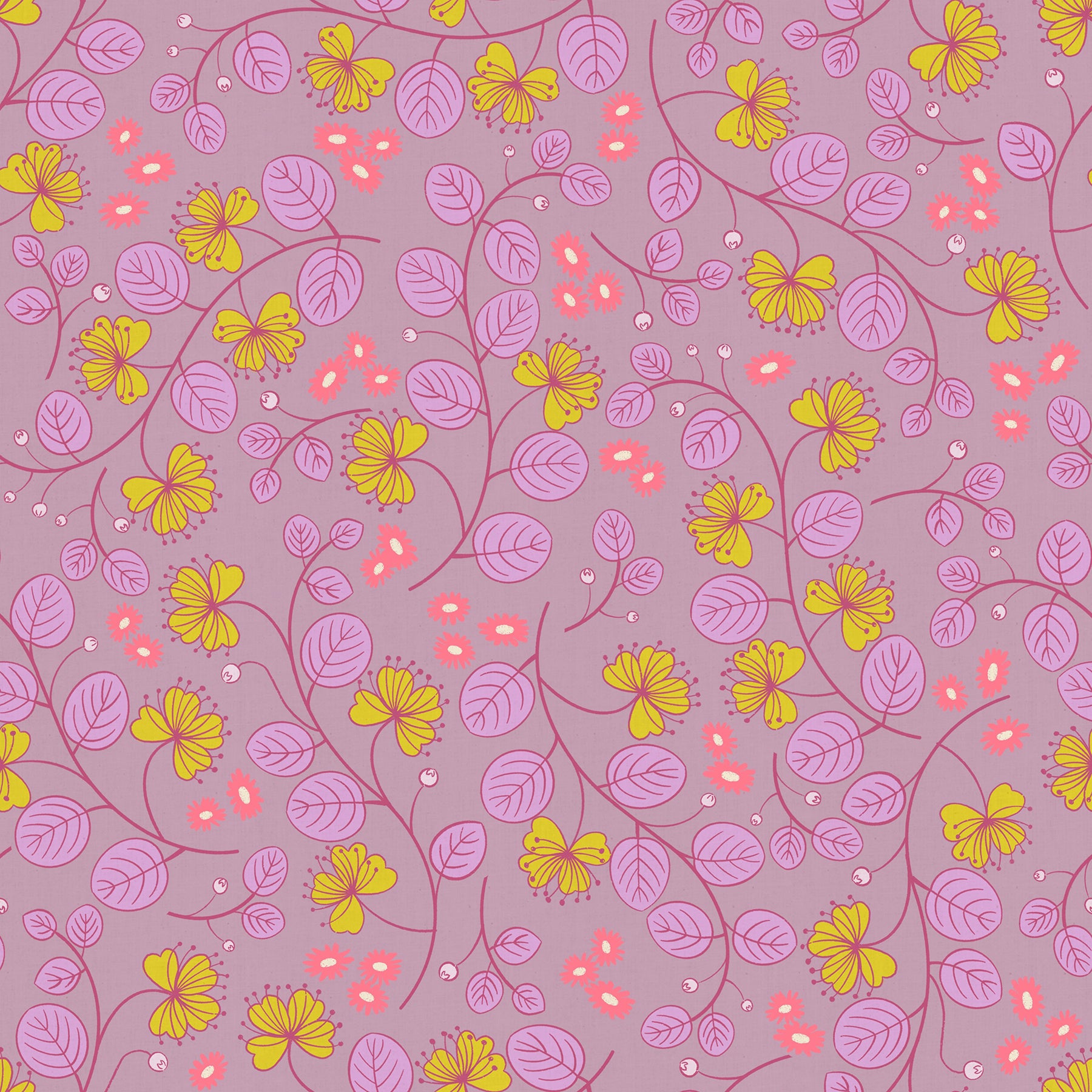 PRE-ORDER LoFi Linens  // Caper Floral - Pale Lilac // Rashida Coleman-Hale