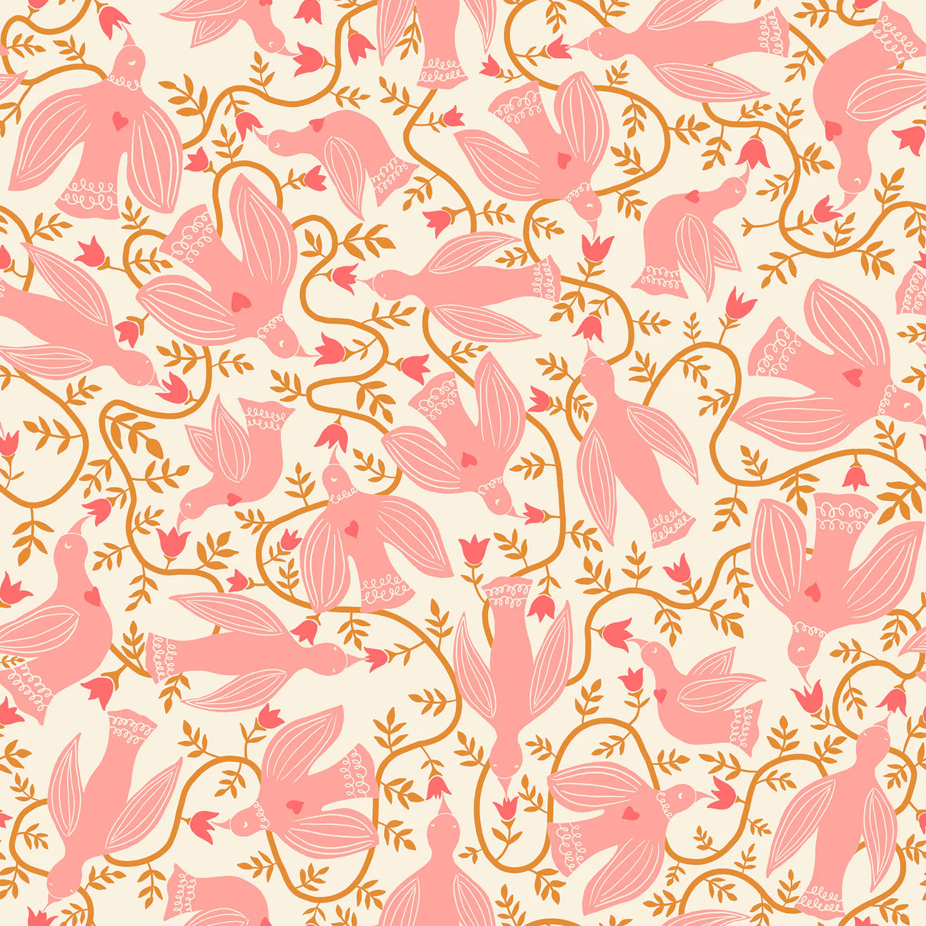 Endpaper // Hummingbirds - Natural // Jen Hewett
