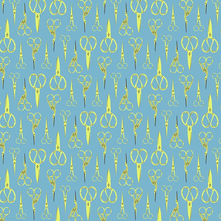 Stitch & Glow // Crane Scissors - Cyan // Faye Guanipa