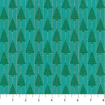 PRE-ORDER Silver Linings Wovens // Tree Farm - Turquoise // Anna Maria Textiles