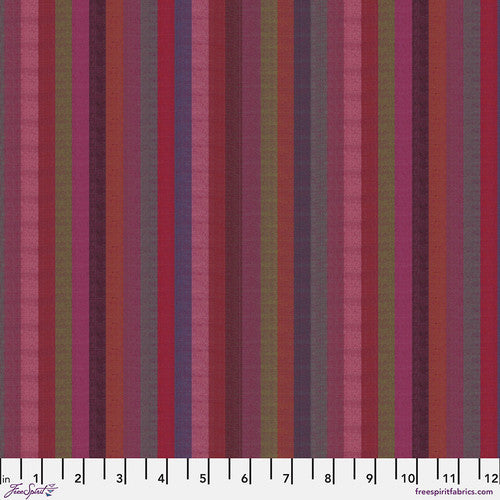 PRE-ORDER Woven Stripes // Narrow Stripe - Wine // Kaffe Fassett