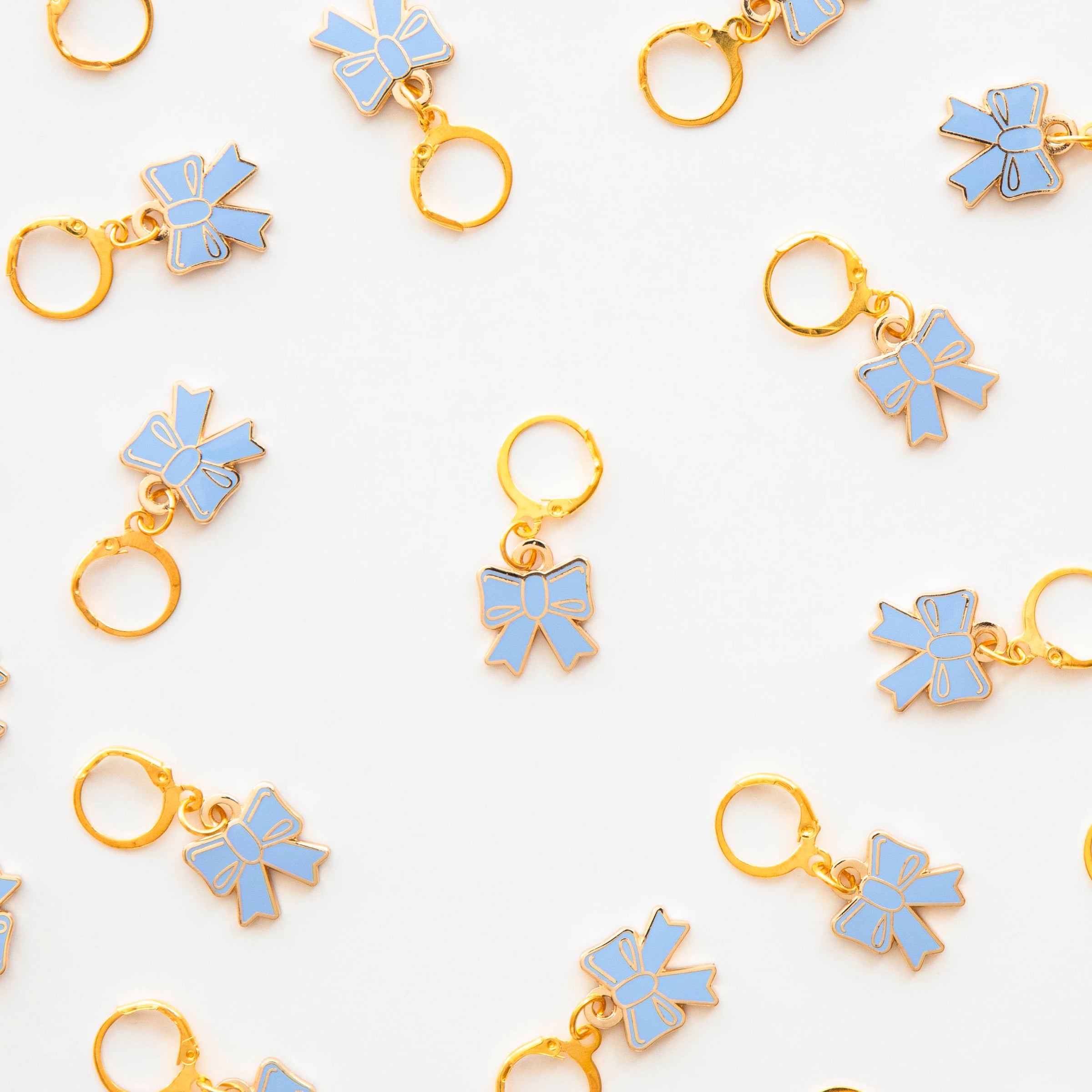 Blue Bow Enamel Stitch Marker - Zipper Charm // Sarah Hearts