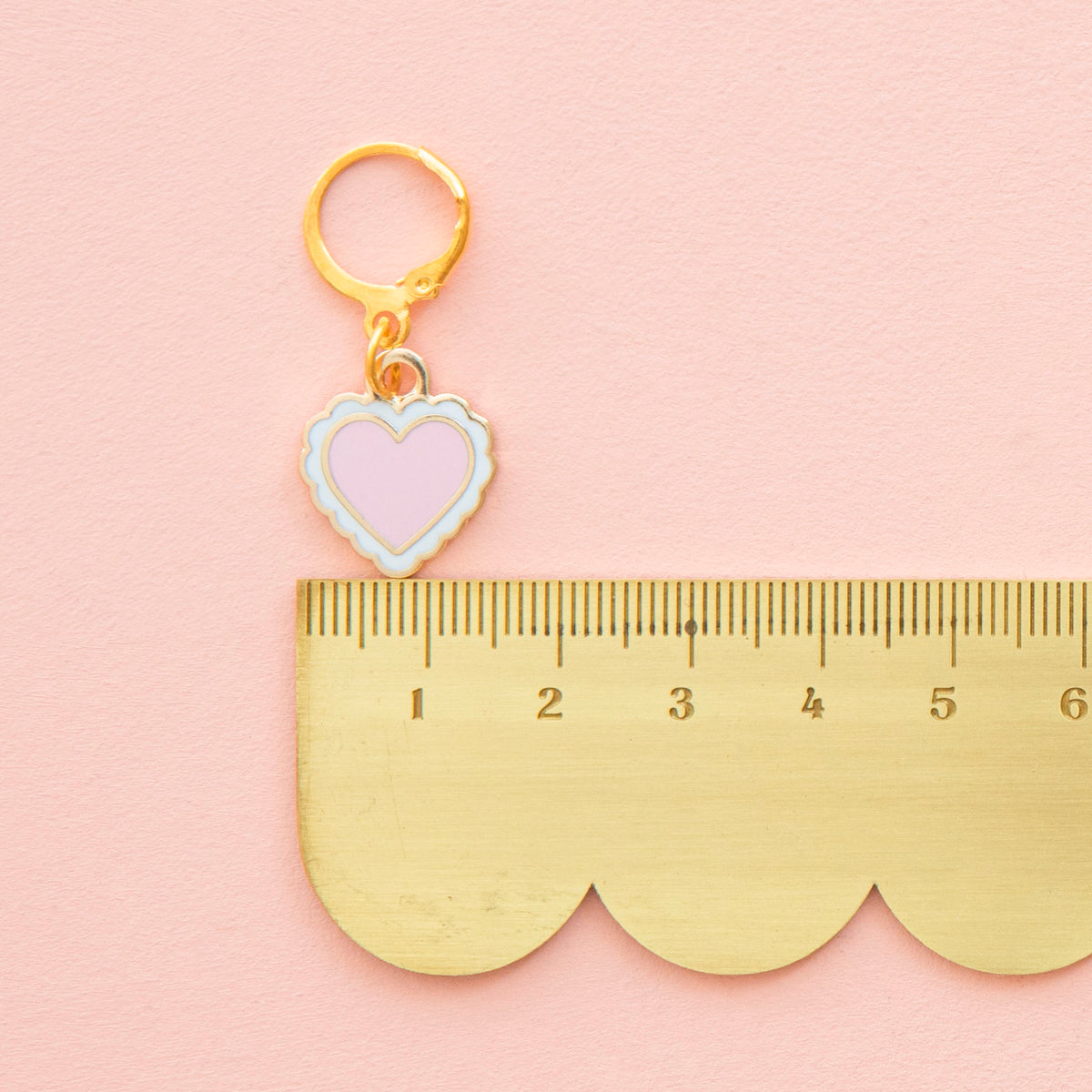 Sweet Heart Enamel Stitch Marker - Zipper Charm // Sarah Hearts