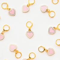Sweet Heart Enamel Stitch Marker - Zipper Charm // Sarah Hearts