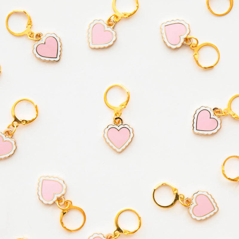 Sweet Heart Enamel Stitch Marker - Zipper Charm // Sarah Hearts