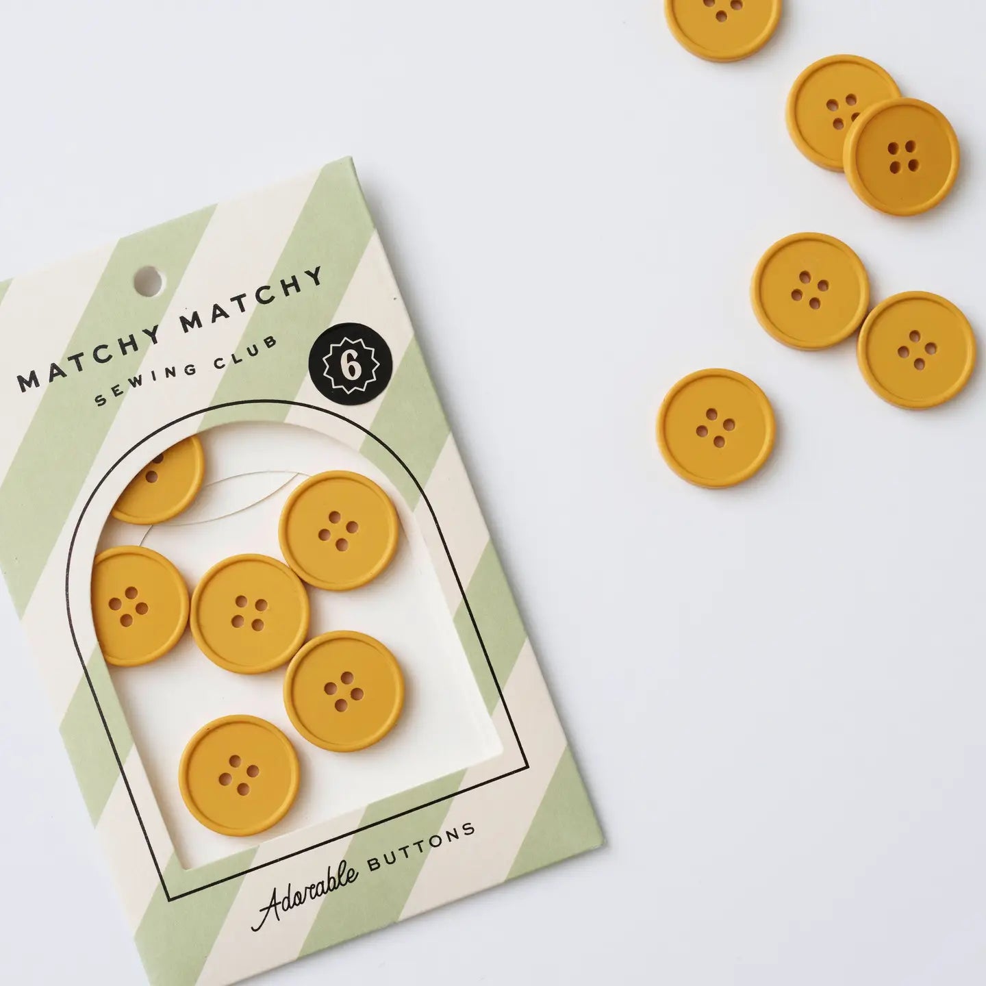 Mustard Retro Buttons - 7/8" by Matchy Matchy Sewing Club