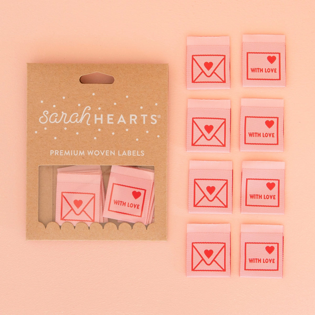 With Love Envelope Woven Labels by Sarah Hearts