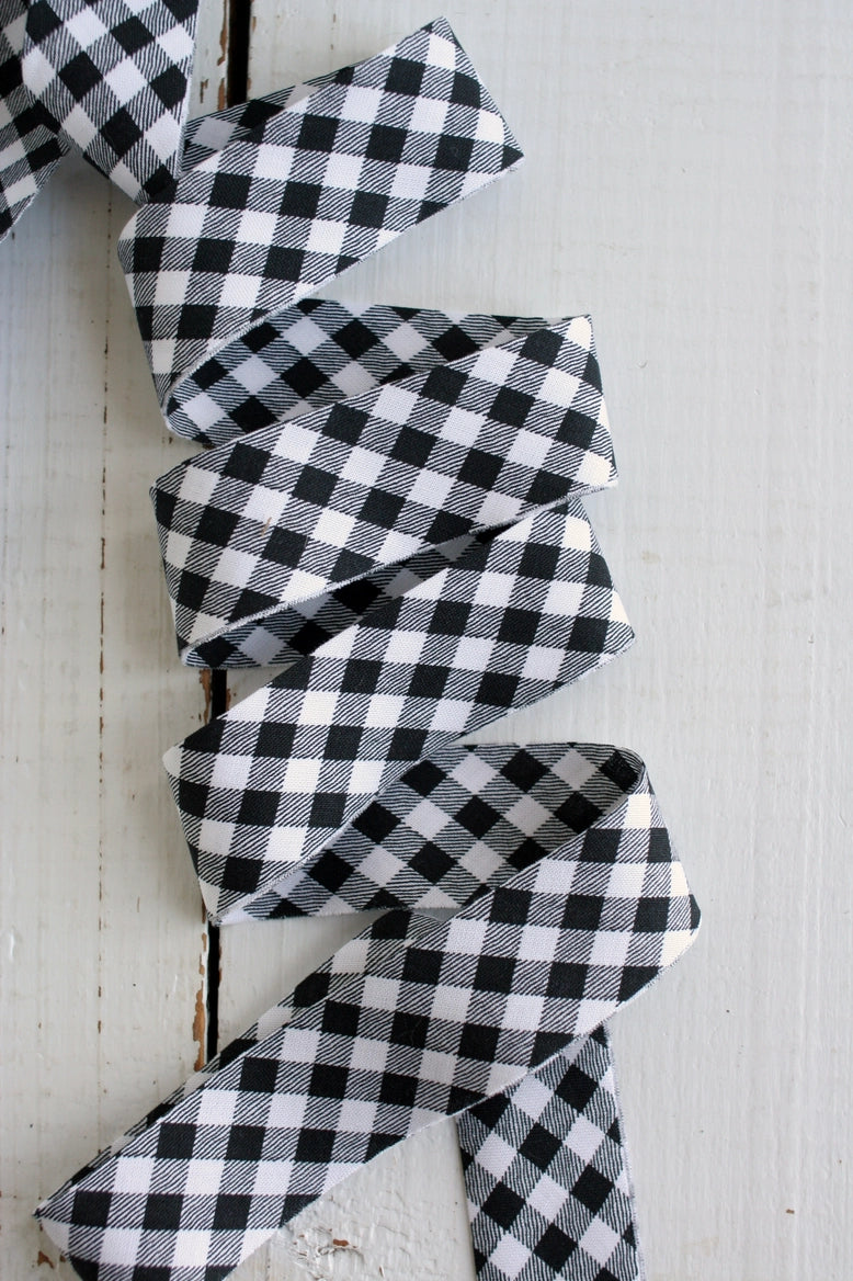 2.5" Bias Quilt Binding // Campfire Black Gingham // Bessie Pearl