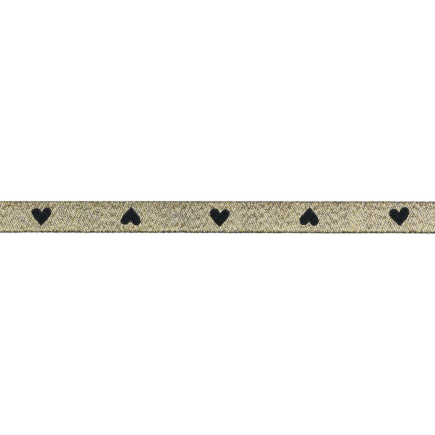 3/8" Hearts in Black/Gold // Melody Miller