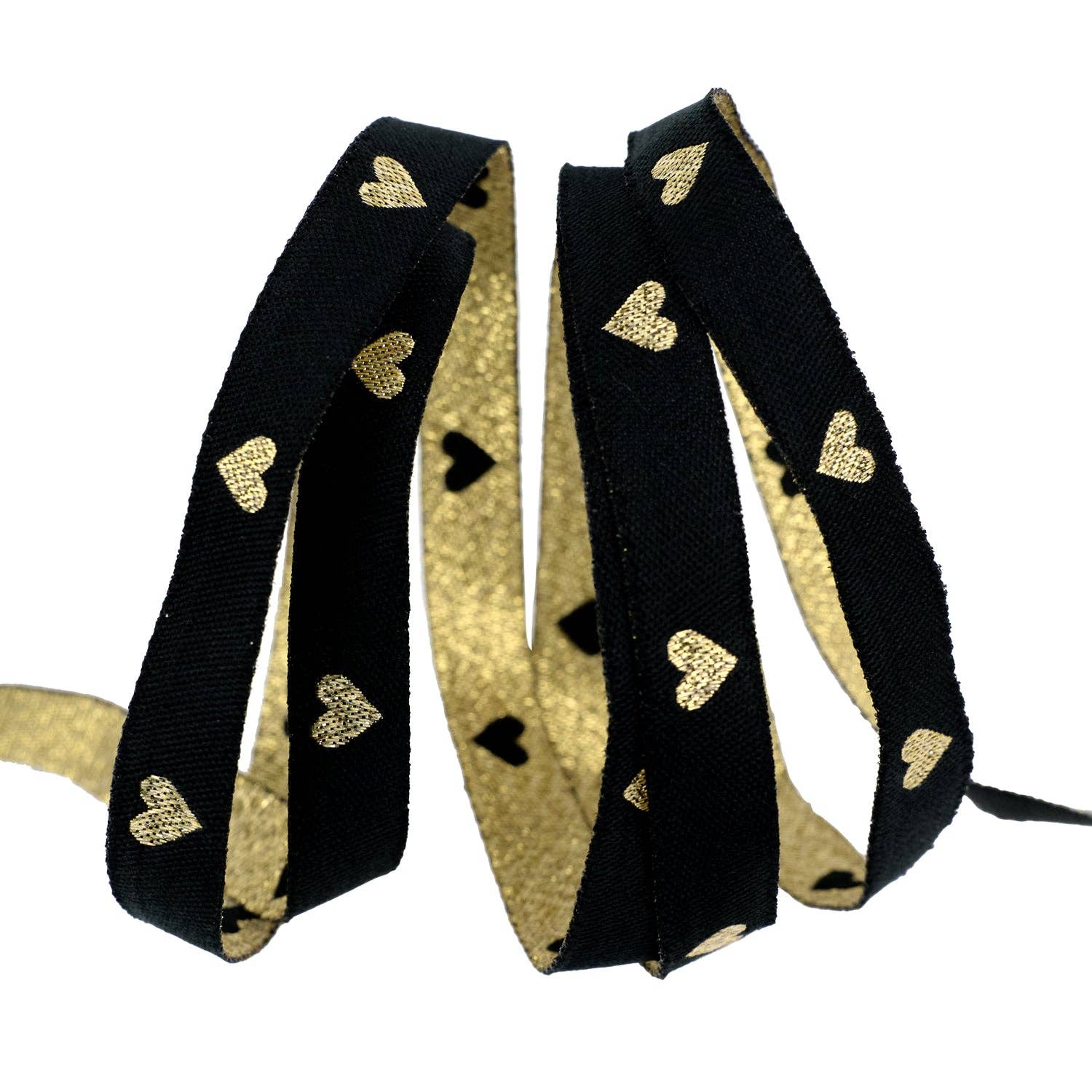 3/8" Hearts in Black/Gold // Melody Miller