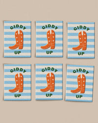 Cowboy Boot Large Garment Labels: Set of 6