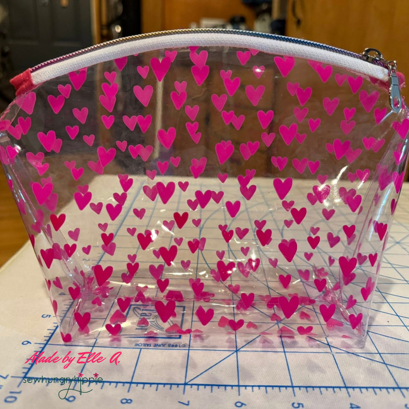 Hot Pink Jazzy Hearts TPU Vinyl Heart Style 12” x 52” Roll