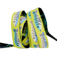 5/8" Ooh Lucky Lucky - Sardines in Citron Ribbon // Alexia Abegg // Renaissance Ribbons
