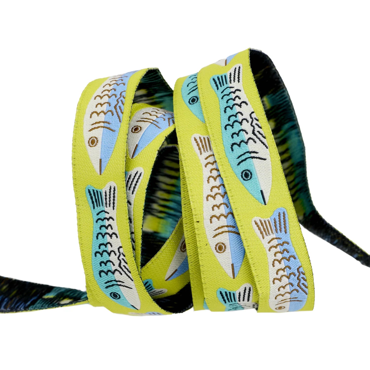 5/8" Ooh Lucky Lucky - Sardines in Citron Ribbon // Alexia Abegg // Renaissance Ribbons