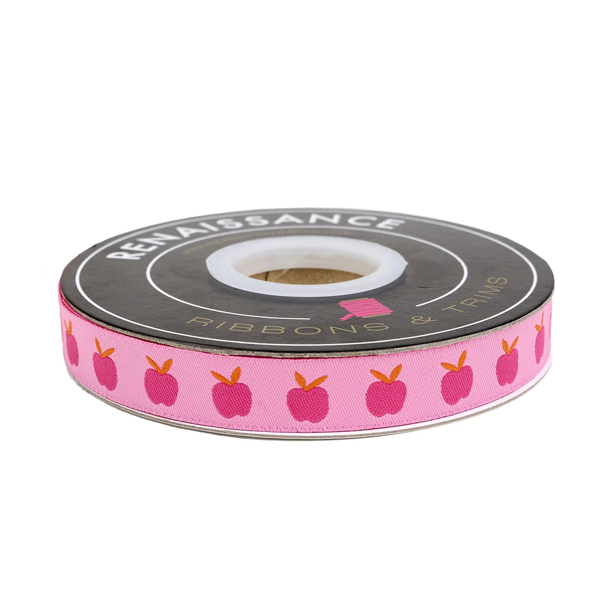 5/8" Catnap - Apples in Pink Ribbon // Alexia Abegg // Renaissance Ribbons