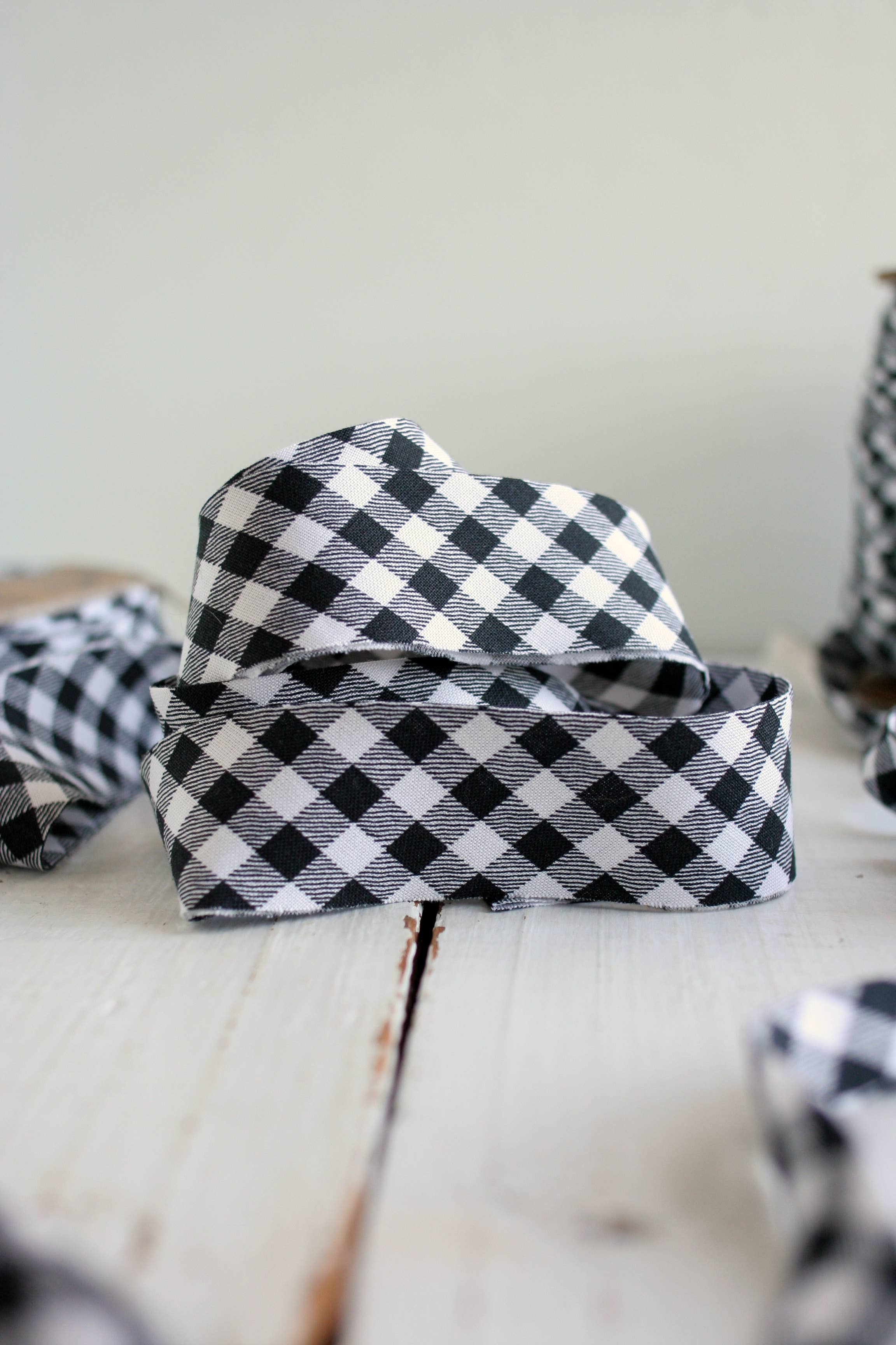 2.5" Bias Quilt Binding // Campfire Black Gingham // Bessie Pearl