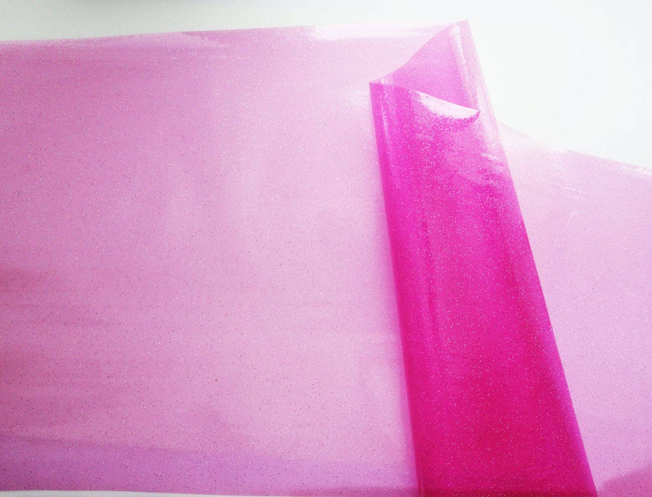 Hot Pink Clear Glitter vinyl