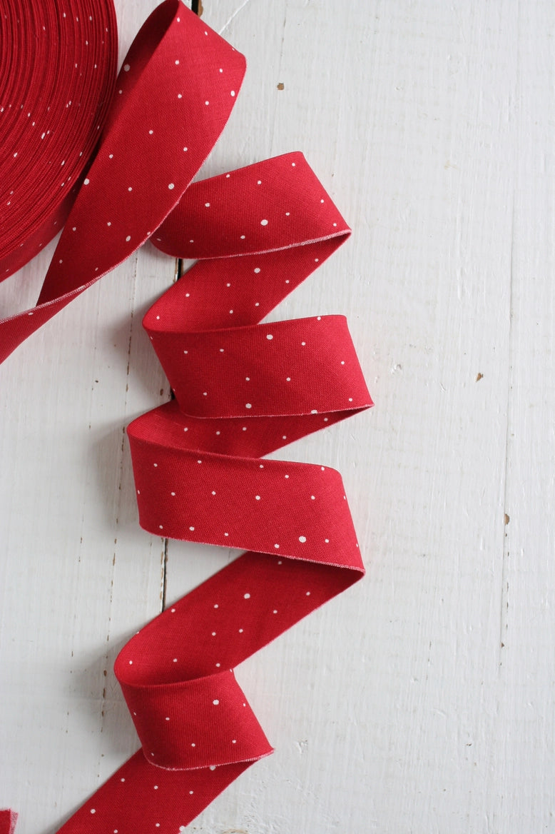 2.5" Bias Quilt Binding // Red Polka Dot // Bessie Pearl