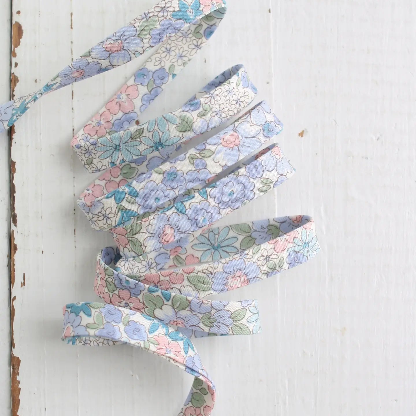 1/2" Double Fold Bias Binding // Blue Floral // Bessie Pearl