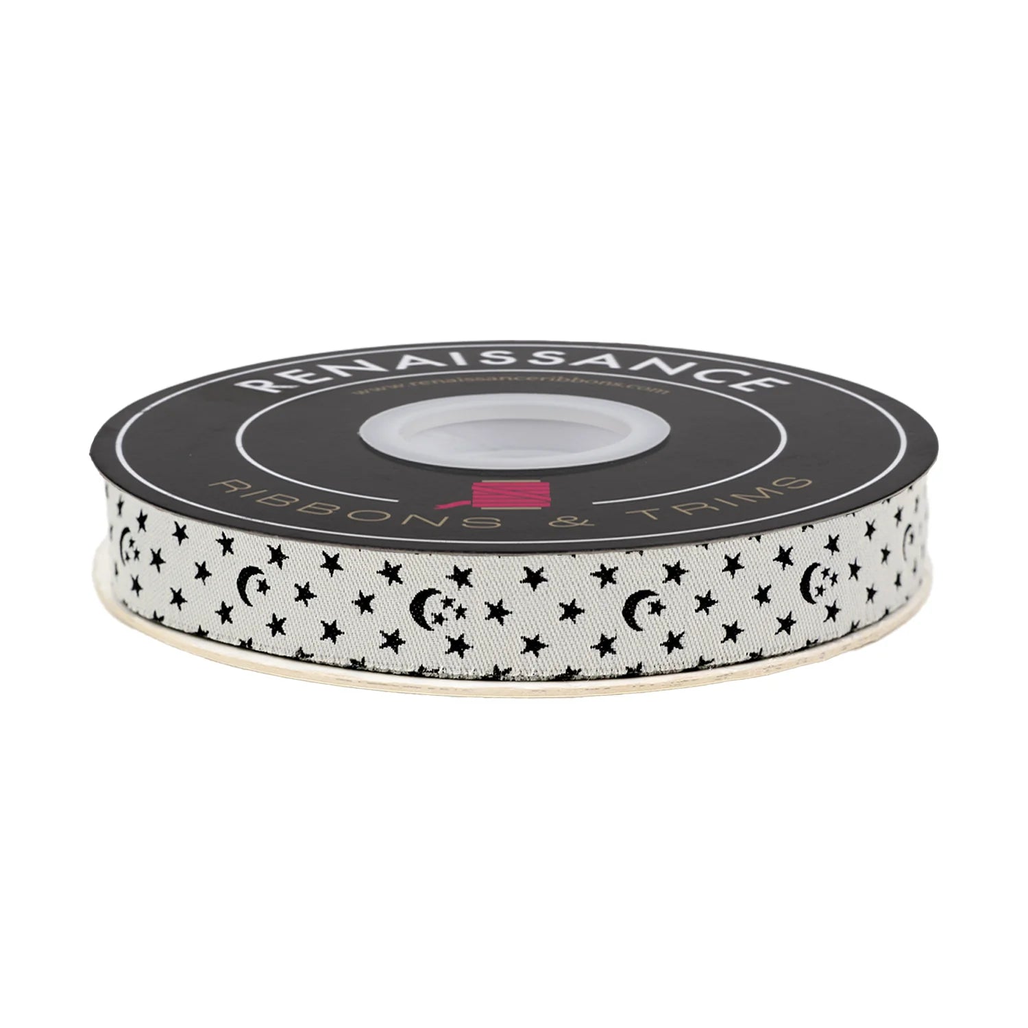 5/8" Ooh Lucky Lucky - Moon & Stars in Natural Ribbon // Alexia Abegg // Renaissance Ribbons