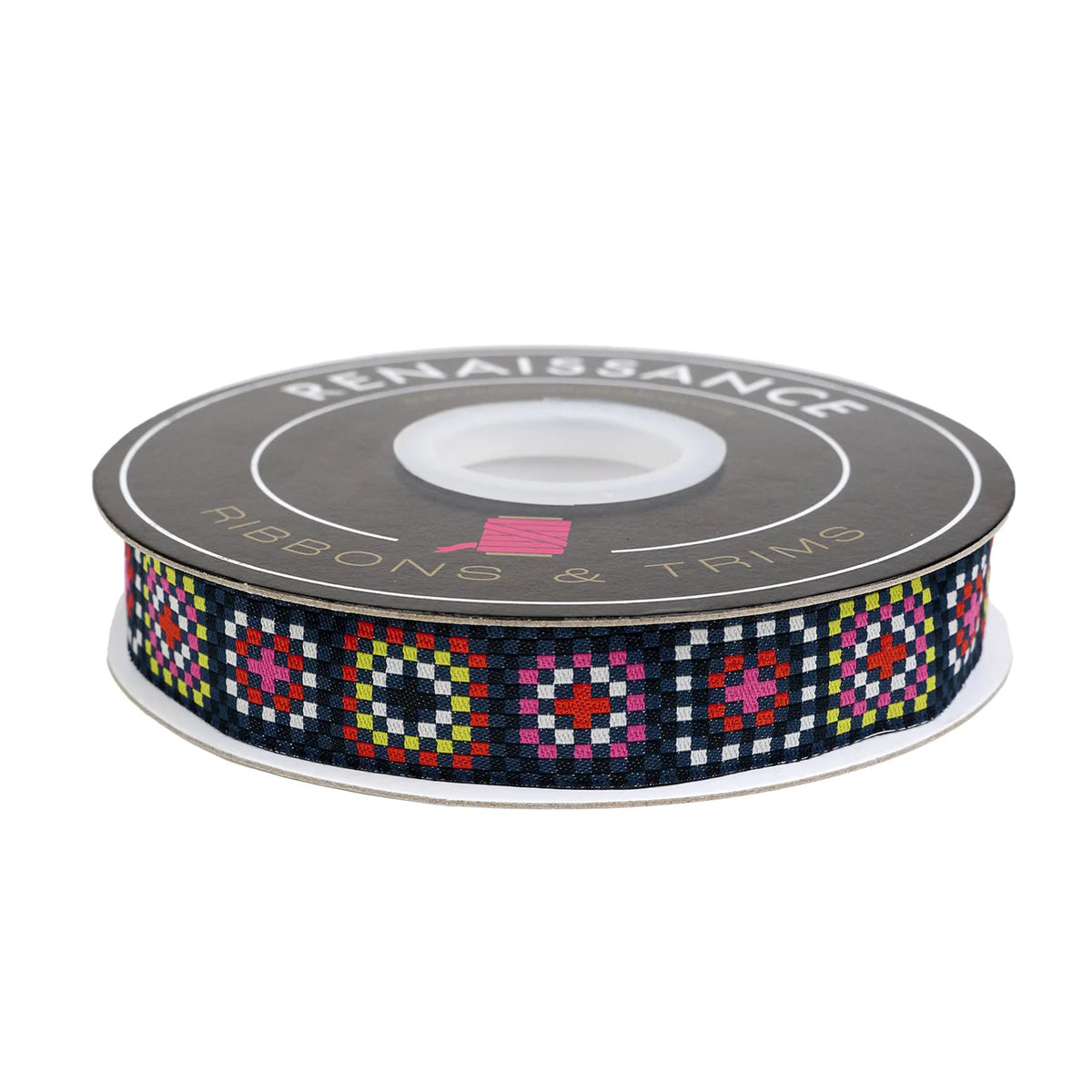 7/8" Catnap - Granny Square in Black Ribbon // Alexia Abegg // Renaissance Ribbons