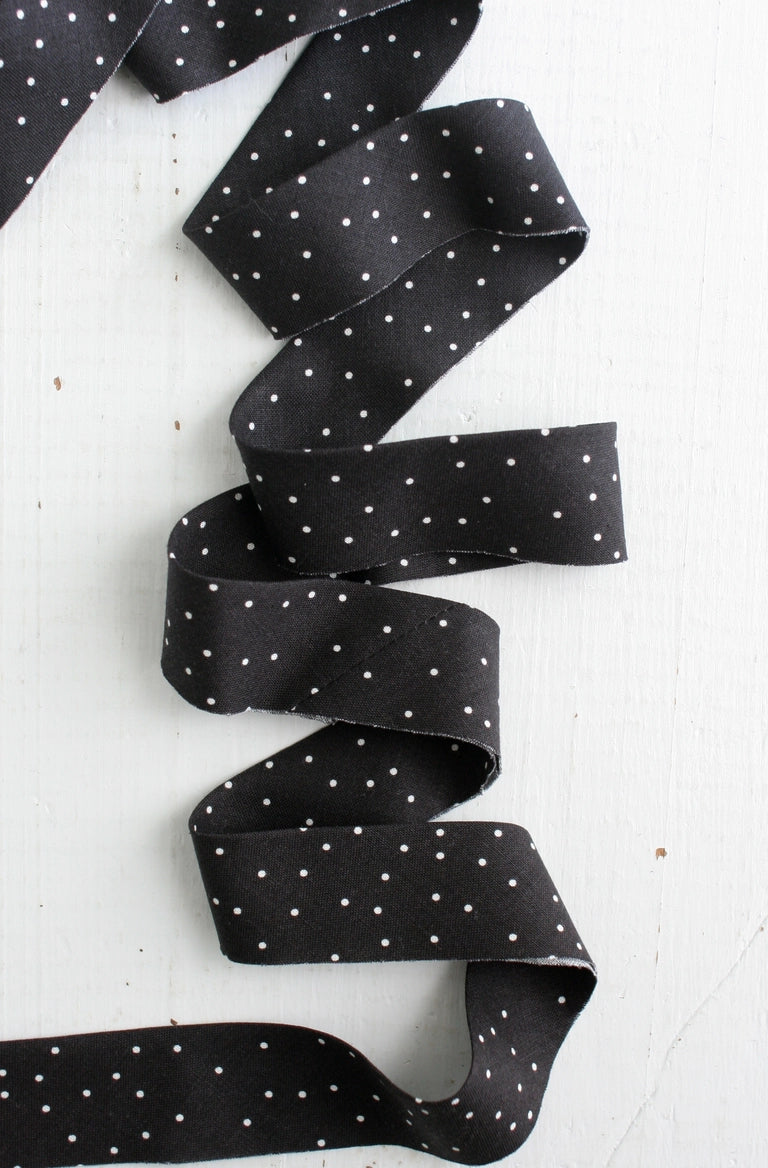 2.5" Bias Quilt Binding // Black Dot // Bessie Pearl