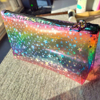 Rainbow Glittery Stars TPU Vinyl Fabric
