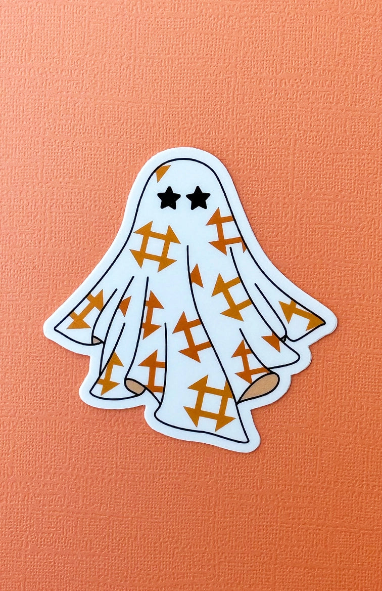 Orange Quilt Ghost Sticker // Sassafras Lane