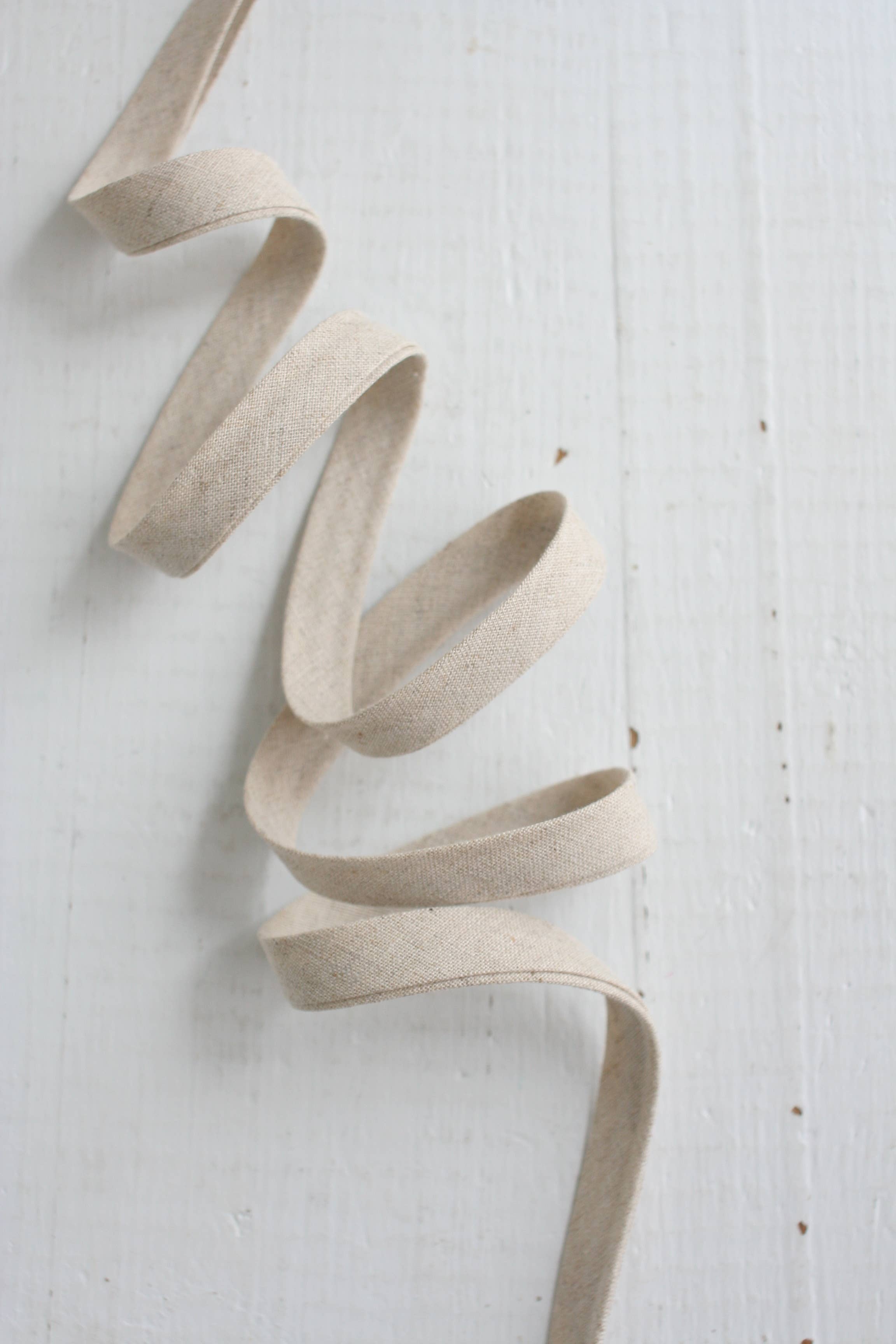 1/2" Double Fold Bias Binding // Natural Linen Cotton // Bessie Pearl
