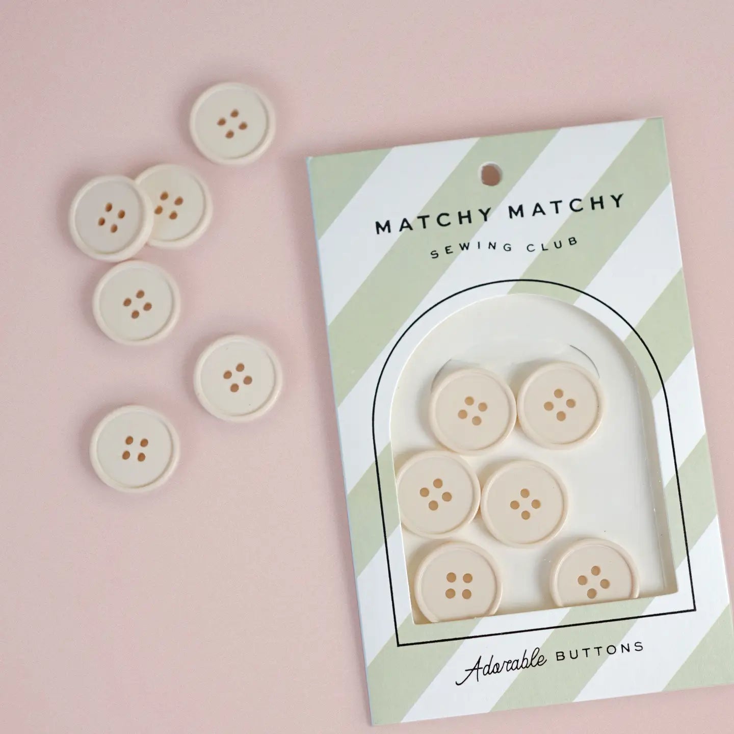 Cream Puff Retro Buttons - 7/8" by Matchy Matchy Sewing Club
