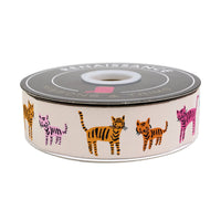 1 1/2" Catnap Tiger Stripes - Natural Ribbon // Alexia Abegg // Renaissance Ribbons