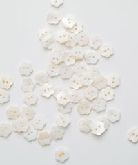 Flower Shaped Shell Buttons: Set of 12
