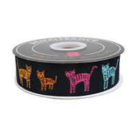 1 1/2" Catnap Tiger Stripes - Black Ribbon // Alexia Abegg // Renaissance Ribbons