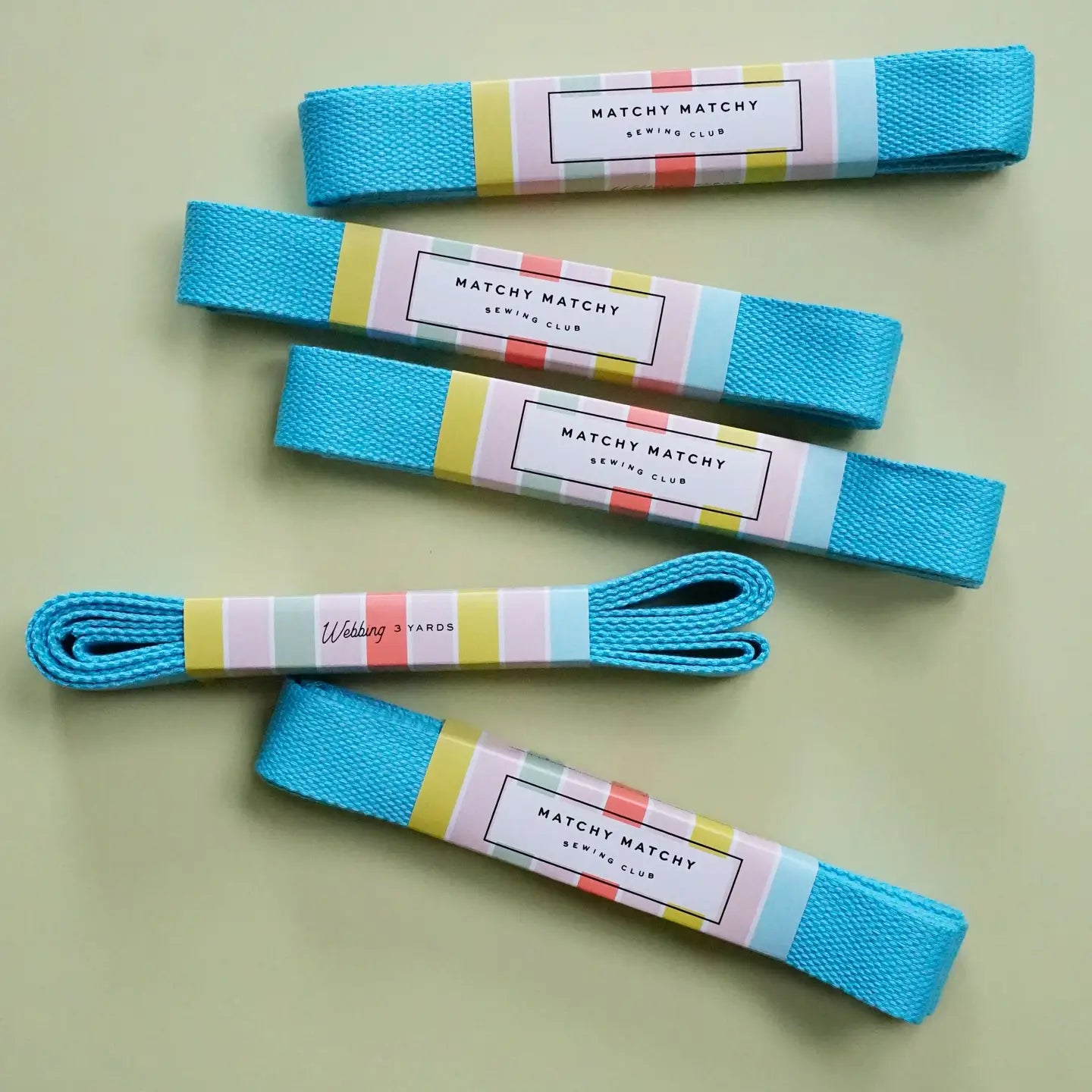 Turquoise 1.25" Webbing - 3 yards by Matchy Matchy Sewing Club