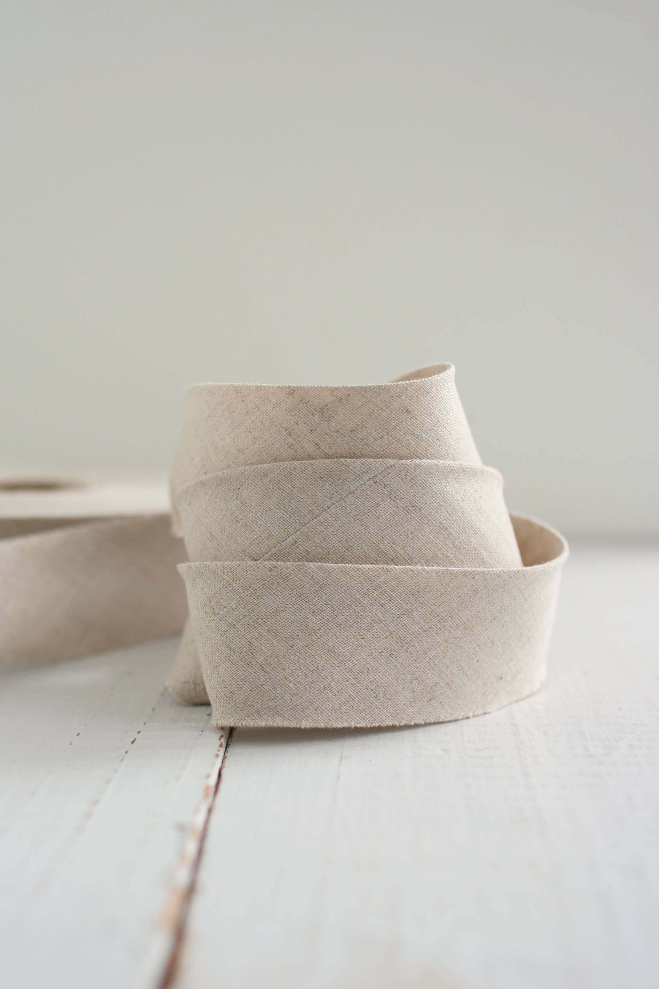 2.5" Bias Quilt Binding // Natural Linen Cotton // Bessie Pearl