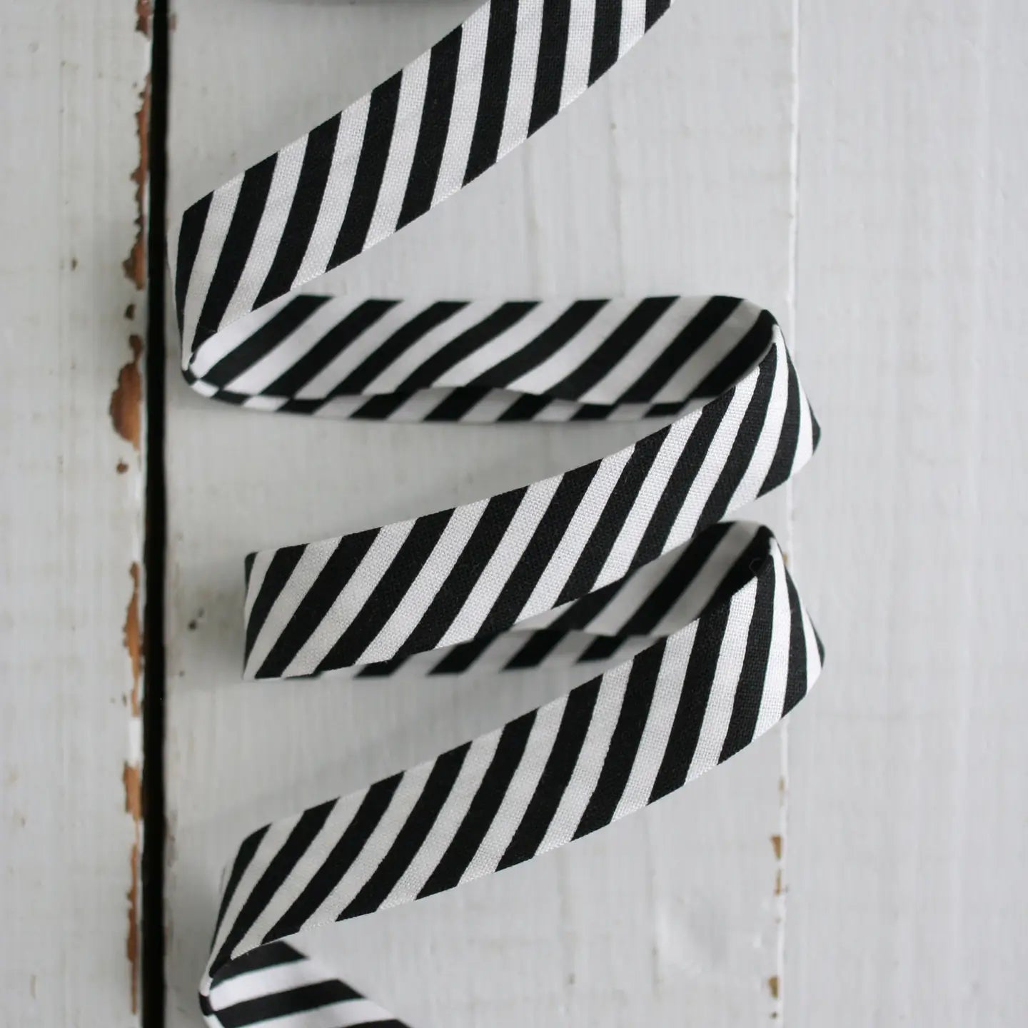 1/2" Double Fold Bias Binding // Black Stripe // Bessie Pearl