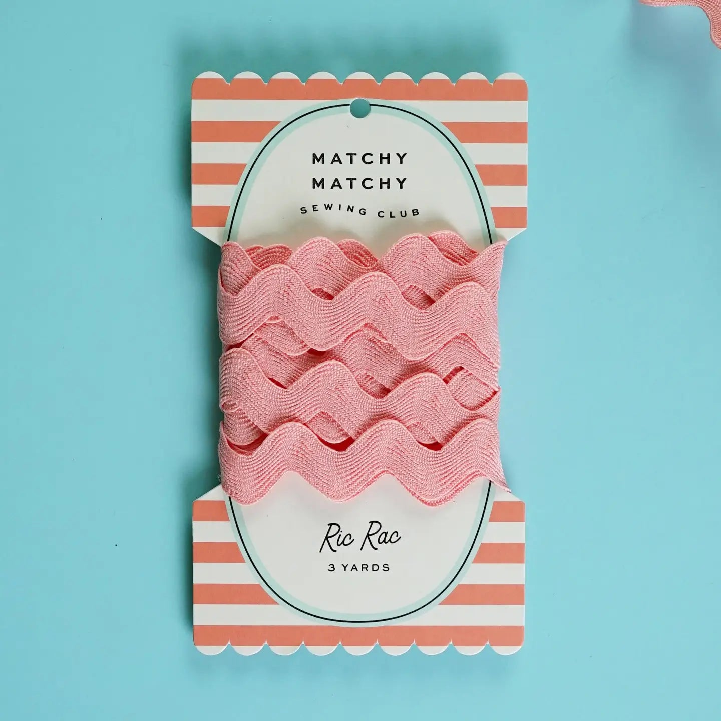 Pink Taffy Big Ric Rac - 3 yards by Matchy Matchy Sewing Club