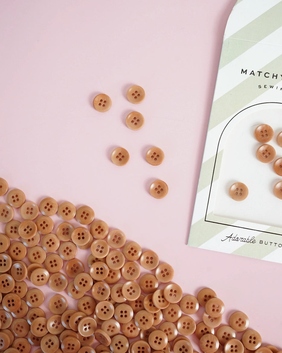 Caramel 1/2" Corozo Nut Buttons by Matchy Matchy Sewing Club